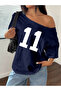 Women's 11 Printed Seamless Collar Low Shoulder T-Shirt - 3