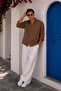 Men's Muslin Fabric Long Sleeve Coffee Shirt Relaxed Fit Ls-19848 - 2