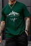 Mountains Printed Crew Neck Cotton Men's T-Shirt Relaxed Fit