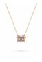 316L Steel Chain Gold Color Purple Butterfly Model Zircon Stone Women's Necklace