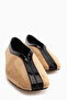 Nadia Mustard Suede Women's Flat Shoes with Blunt Toe - 4