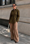 Khaki Waist-Tied Oversize Pocketed Shirt Mg2798 - 2