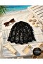 Handmade Women's Knitted Bohemian Mesh Summer Beanie Hat with Sequins Black - 8