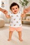 Baby Girl Set - Floral Patterned Ruffle Sleeve Shorts Summer Set