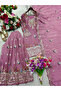 Pink Chinon Silk Embroidered Sharara Suit - HRT8416 | Pink - 3