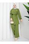 Women's New Season Aerobin Fabric Cape Detailed Double Set - 3