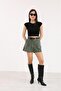Nova High Waist Women's Shorts with Belt Gift – Soft Fabric Comfortable Fit – Comes with Belt Gift - 5
