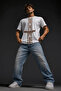 100% Cotton Oversize Men's T-Shirt Ethnic Eagle Printed Premium Streetwear White - 4