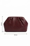 Knitted Pattern Textured Claret Red Clutch Bag - 3
