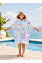 Flamingo, Summer Patterned Children's Poncho Towel Hooded Sea Beach Pool Poncho - 6