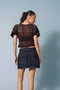 Balon Kol Detailled Openwork Knitted Blouse Brown - 4