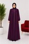 Drawstring Detailed Zippered Full Length Hijab Robe - 3