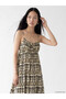 Nevavm Patterned Waist-Hugging Dress with Rope Straps - 2