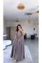 Bronze Flywheel Detailed Lined Maxi Dress
