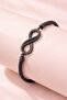 Women's Black Color Infinity Bracelet with Stones, Stylish Design - 4