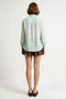 Women's Mini Skirt Satin Textured Ruffle Cutout Belted Waist Detail Comfortable Casual Modern Stylish Elegant - 5