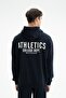 Ar-Ma Men's Hooded Sweatshirt with Text Print and Kangaroo Pocket, Oversize, 3 Yarns, Without Drawstring K26254626201 - 5