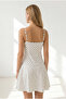 Women's White Top Lined Strap Mini Polka Dot Dress Elb-19002672 - 5