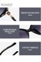 Womens Butterfly Sunglasses Polarized Anti Glare UV400 Lens Rhinestone Arms with Case for Shopping Party Travel Glossy Black Gradient Gray - 4
