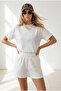 Women's White Lace Detailed Top and Bottom Flowing Set Tkm-19000507 - 5