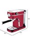 ME-ECM2016 Espresso Coffee Machine - 20 Bar Pressure, 1.1L, with Built-in Pressure Gauge and Milk Frothing Nozzle (Red)|1350W - 2