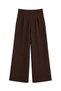 1017 Women's Basic Pleated Detailed High Waist Palazzo Fabric Trousers Brown - 3