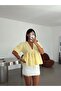 V-Neck Muslin Blouse - Yellow