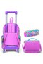 Trolley Wheeled Triple Primary School Bag Set Pink Yellow Camouflage Girls Setygn34001A - 3