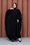 Stoned Chiffon Detailed Abaya with Inner Dress in Black - 2