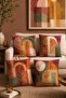 Bohemian Rainbow and Sun Patterned 4-Piece Throw Pillow Cover Set