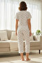 Women's Short Sleeve + Capri Bow Valentine's Day Cotton Pajama Set - 4