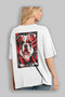 For Dog Lovers 22 White Oversize T-Shirt with Dog Print on the Back 100% Cotton Unisex Dog Lover Premium Design - 3