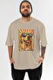 For Dog Lovers 31 Front Dog Print Beige Oversize T-Shirt 100% Cotton Unisex Dog Lover Premium Design - 2