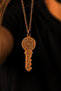 Mühr-Ü Solomon and Allah Written Key Pendant Copper Plated Spiritual Protection Symbol Necklace - 5