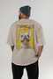 For Dog Lovers 57 Back Dog Print Beige Oversize T-Shirt 100% Cotton Unisex Dog Lover Premium Design - 4