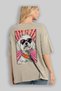 For Dog Lovers 55 Back Dog Print Beige Oversize T-Shirt 100% Cotton Unisex Dog Lover Premium Design - 3