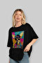 For Dog Lovers 37 Front Dog Printed Black Oversize T-Shirt 100% Cotton Unisex Dog Lover Premium Design - 4