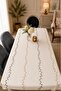 Anatolia Embroidered Linen Tablecloth Set 160X220 cm Cream - 2