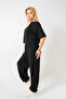 Black Modal Fabric Shalwar Top and Bottom Set