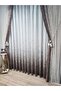 New Design Brown Mink Patterned Right/Left Set Tulle Background Curtain - 4