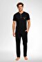 Men's Three-Piece 3-Piece Large Size Shorts+ Short Sleeve Pajama Set 100% Cotton - 2