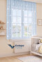 Blue, Star Patterned, Tight Pleated, Children's and Baby's Room, Honeycomb Top Short Tulle Curtain - 2