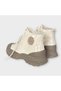 Women's Lace-Up Imported Non-Slip Thick Sole Patent Leather Sports Boots Beige - 4