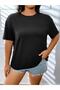 Women / Girls Black Oversize T-Shirt Happy Printed - 5