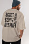 Squat Bench Deadlift Oversize Back Printed Beige T-Shirt 100% Cotton Streetwear Premium Comfortable Fit - 7