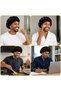 Silk Satin Bonnet Black 2Pcs, Single Layer Bonnet for Sleeping, Soft Elastic Sleep Cap Hair Cover for Curly Hair, Satin Hair Wrap for Women - 6
