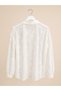 Organized Tulle Floral Embroidered Ecru Women's Shirt - 4