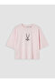 Pink Bugs Bunny Printed 100% Cotton Women's T-Shirt - 5