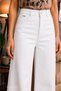 White High-Waisted Women's Palazzo Jeans – Stretch Denim Fabric, Straight Loose Fit, Modern Jeans - 3