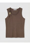 Lcw Everyday Brown Crew Neck Gathered Women's Knitwear Undershirt - 5